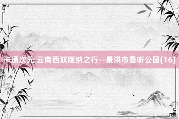 卡通次元 云南西双版纳之行--景洪市曼听公园(16)