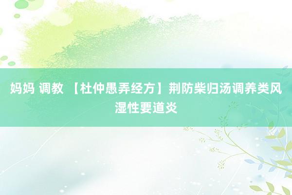 妈妈 调教 【杜仲愚弄经方】荆防柴归汤调养类风湿性要道炎